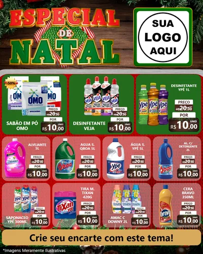 Modelo de Rede Social para Feed Instagram com o tema Especial de Natal para Produtos de Limpeza