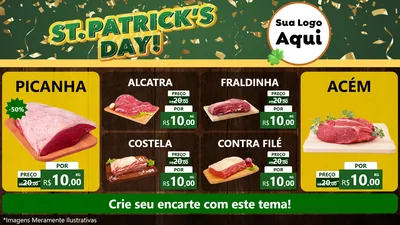 Modelo de TV para TV Horizontal com o tema St Patriks Day para Açougue