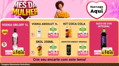 Modelo de TV para TV Horizontal com o tema Mês da Mulher para Distribuidora de bebidas