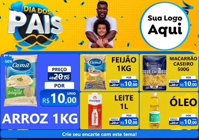 Modelo de Encarte para Encarte A4 Horizontal com o tema Dia dos Pais para Supermercado