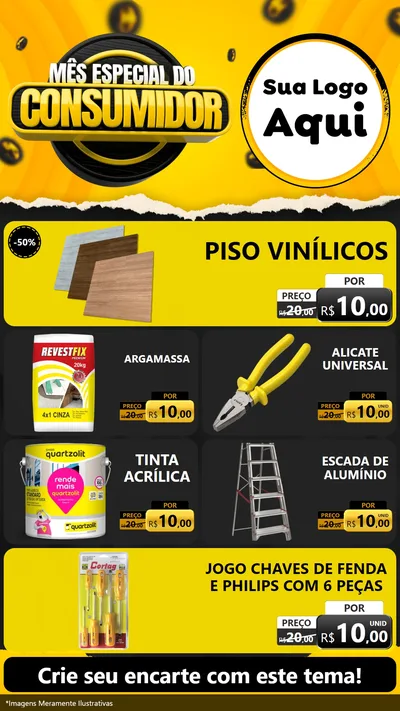Modelo de TV para TV Vertical com o tema Mês Especial do Consumidor para Material para Construção