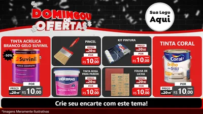 Modelo de TV para TV Horizontal com o tema Domingou de Ofertas para Tintas e Ferramentas