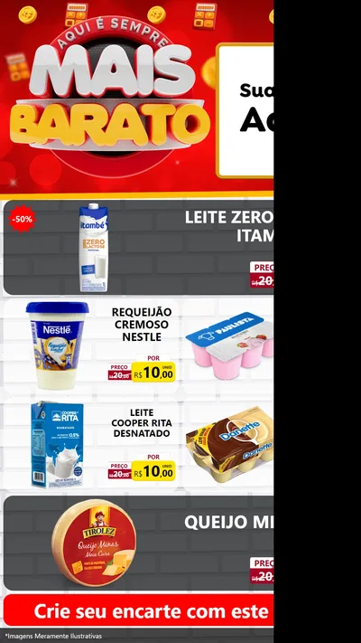 Modelo de TV para TV Vertical com o tema Mais Barato para Frios e Laticínios