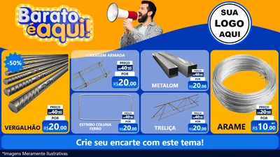 Modelo de TV para TV Horizontal com o tema Barato é aqui para Ferragens