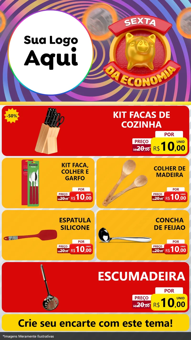 Modelo de TV para TV Vertical com o tema Sexta da Economia para Utilidades Domésticas
