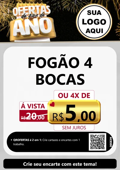 Modelo de Cartaz para Cartaz A4 Vertical com o tema Ofertas de Fim de Ano para Móveis e Eletro