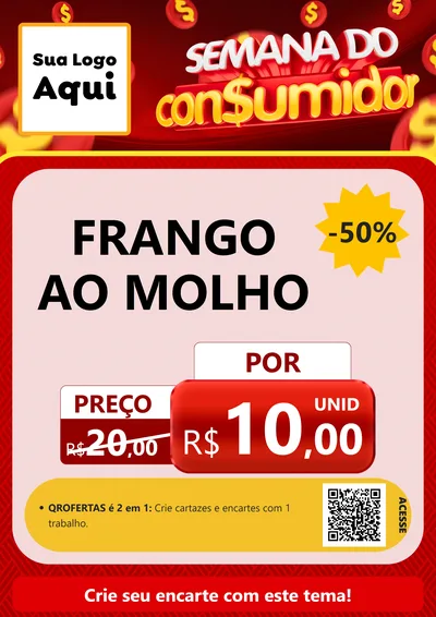 Modelo de Cartaz para Cartaz A4 Vertical com o tema Semana do Consumidor para Restaurante