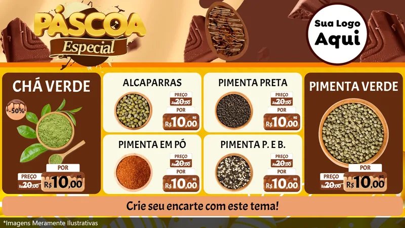 Modelo de TV para TV Horizontal com o tema Páscoa Especial para Produtos Naturais