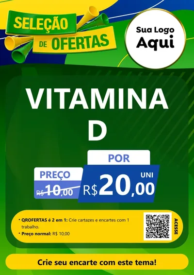 Modelo de Cartaz para Cartaz A4 Vertical com o tema Seleção de Ofertas - Copa para Farmácia