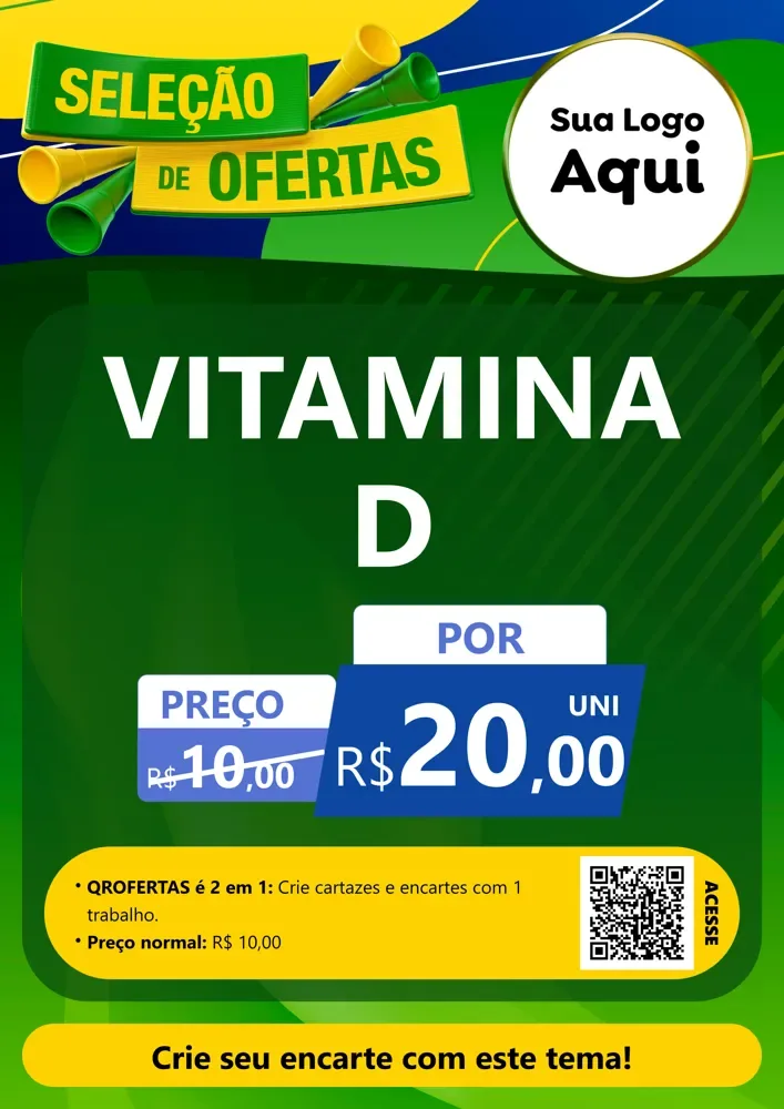 Modelo de Cartaz para Cartaz A4 Vertical com o tema Seleção de Ofertas - Copa para Farmácia