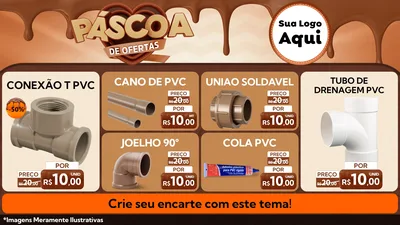 Modelo de TV para TV Horizontal com o tema Páscoa de Ofertas para Tubos e conexões