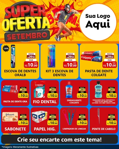 Modelo de Rede Social para Feed Instagram com o tema Super Oferta Setembro para Higiene Pessoal