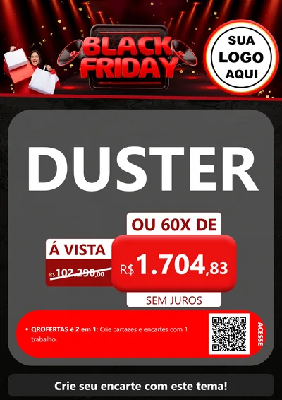 Modelo de Cartaz para Cartaz A4 Vertical com o tema Black Friday para Concessionaria de Carros