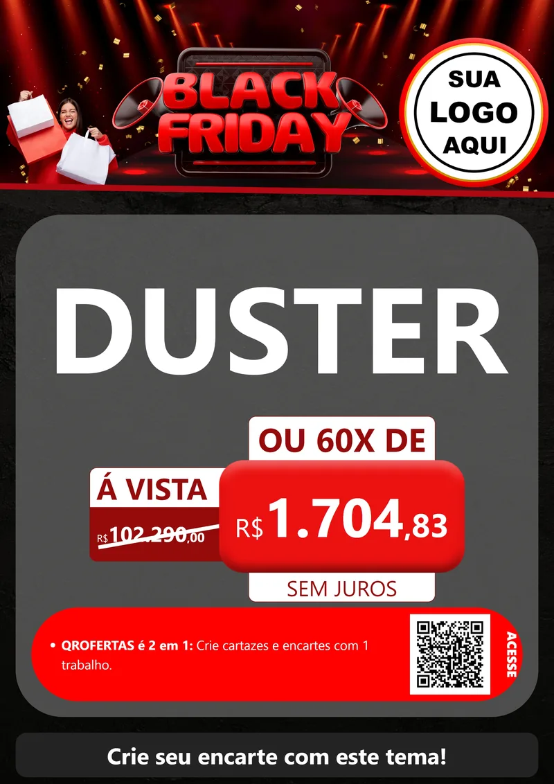 Modelo de Cartaz para Cartaz A4 Vertical com o tema Black Friday para Concessionaria de Carros
