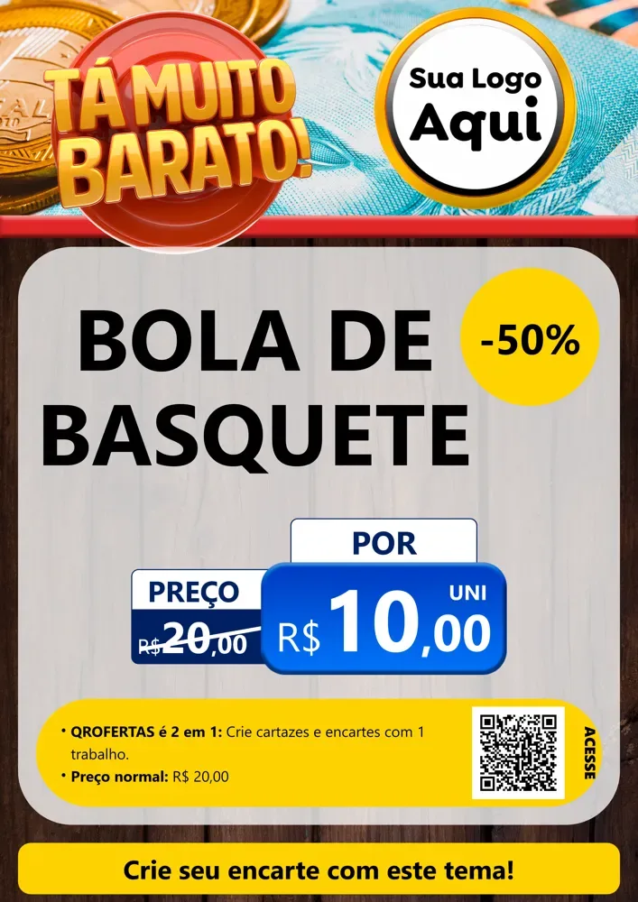 Modelo de Cartaz para Cartaz A4 Vertical com o tema Está Muito Barato para Artigos Esportivos