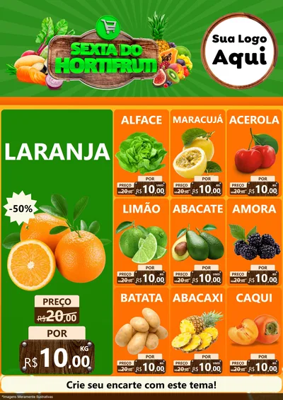 Modelo de Encarte para Encarte A4 Vertical com o tema Sexta do Hortifrúti para Hortifrúti