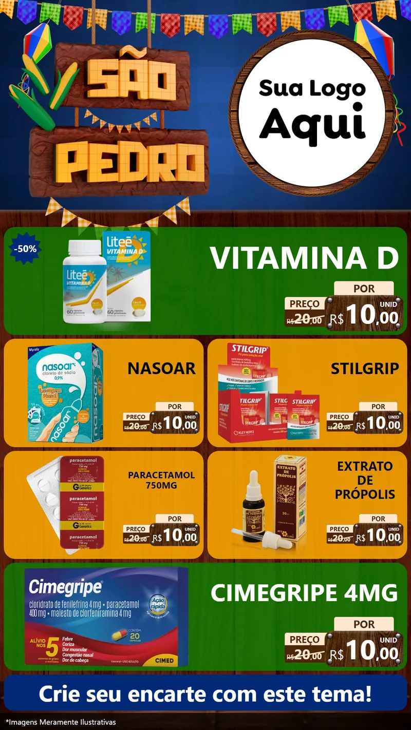 Modelo de TV para TV Vertical com o tema São Pedro para Farmácia
