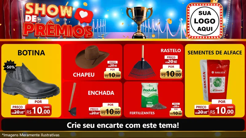 Modelo de TV para TV Horizontal com o tema Show de Prêmios para Agropecuária