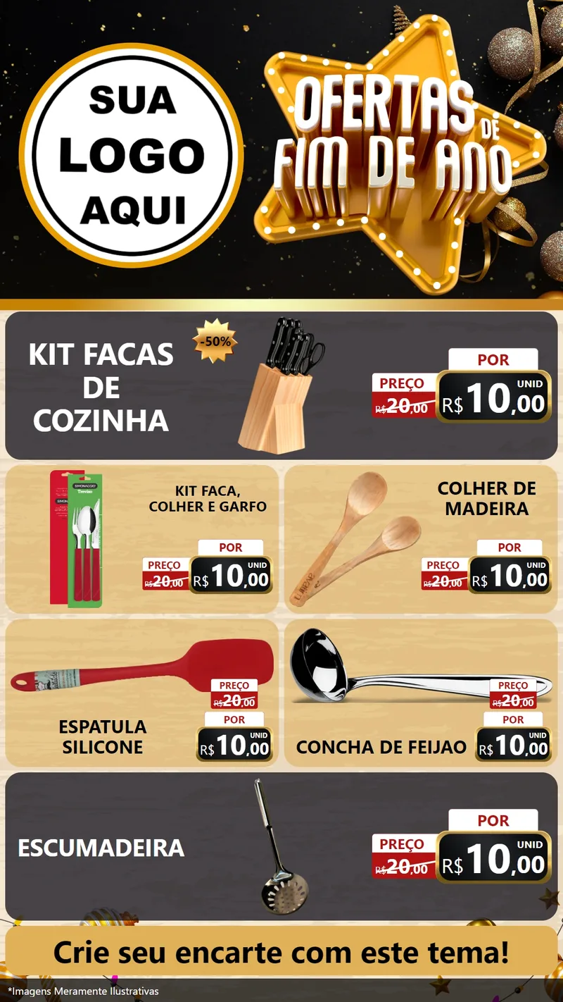 Modelo de TV para TV Vertical com o tema Ofertas de Fim de Ano para Utilidades Domésticas