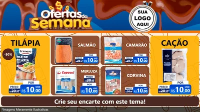 Modelo de TV para TV Horizontal com o tema Ofertas da Semana - Páscoa para Peixaria