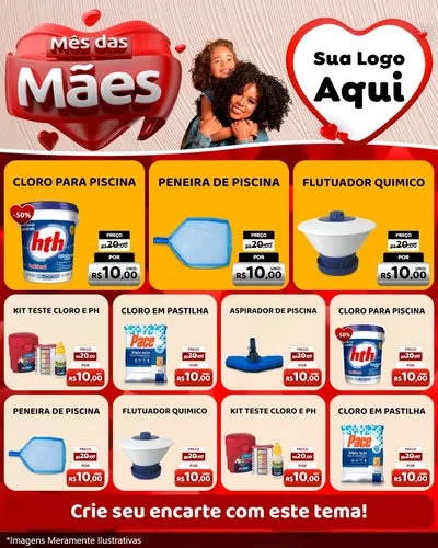 Modelo de Rede Social para Feed Instagram com o tema Mês das Mães para Produtos para Piscina