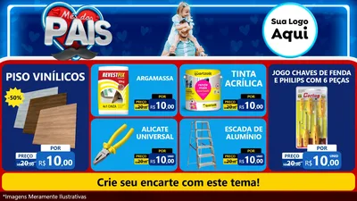 Modelo de TV para TV Horizontal com o tema Mês Dos Pais para Material para Construção