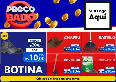 Modelo de Encarte para Encarte A4 Horizontal com o tema Preço Baixo para Agropecuária