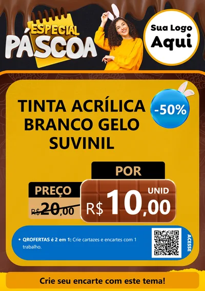 Modelo de Cartaz para Cartaz A4 Vertical com o tema Especial Páscoa para Tintas e Ferramentas