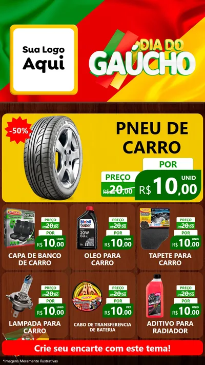 Modelo de Rede Social para Stories com o tema Dia do Gaúcho para Auto peças