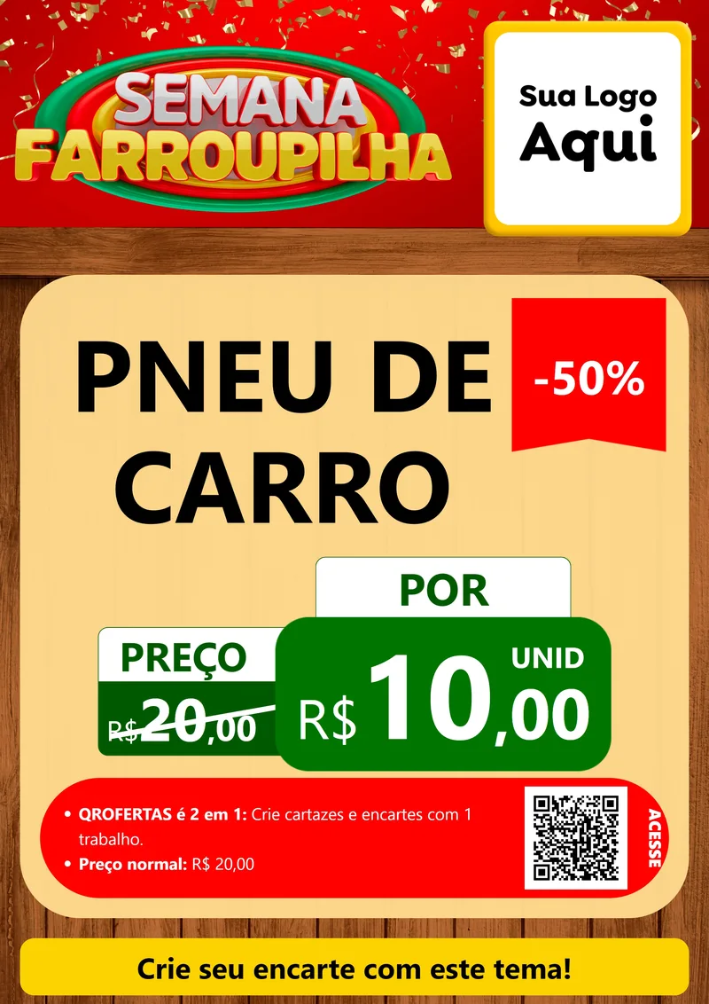 Modelo de Cartaz para Cartaz A4 Vertical com o tema Semana Farroupilha para Auto peças