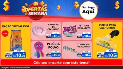 Modelo de TV para TV Horizontal com o tema Ofertas Da Semana para Pet Shop