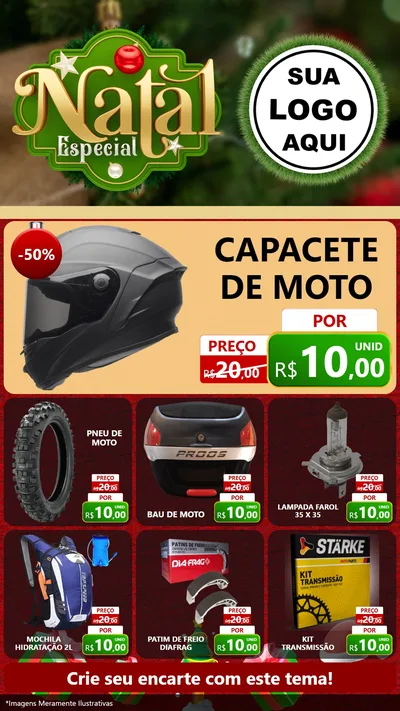 Modelo de Rede Social para Stories com o tema Natal Especial para Moto peças