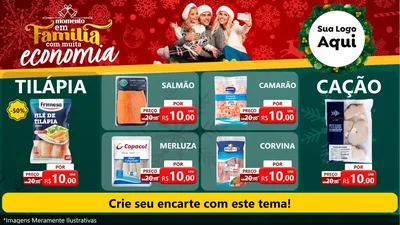 Modelo de TV para TV Horizontal com o tema Momento em Família (Natal) para Peixaria