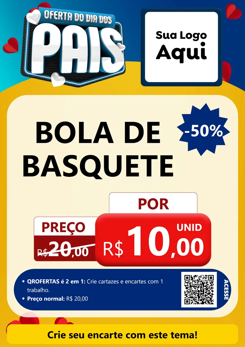 Modelo de Cartaz para Cartaz A4 Vertical com o tema Oferta Do Dia Dos Pais para Artigos Esportivos
