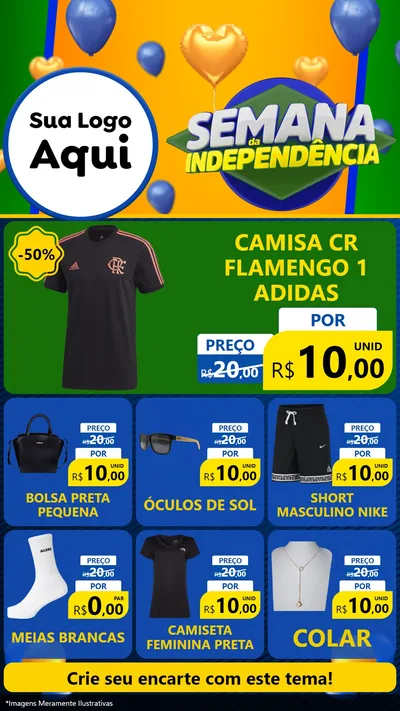 Modelo de Rede Social para Stories com o tema Semana da Independência para Roupas e acessórios