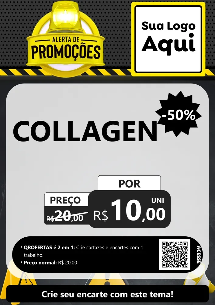 Modelo de Cartaz para Cartaz A4 Vertical com o tema Alerta de Promoções para Suplementos alimentares