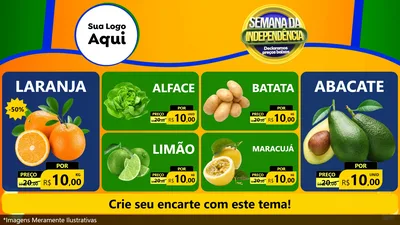 Modelo de TV para TV Horizontal com o tema Semana da Independência Declaramos Preços Baixos para Hortifrúti