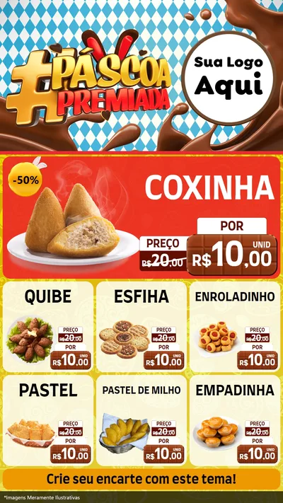 Modelo de Rede Social para Stories com o tema Páscoa Premiada para Salgadaria