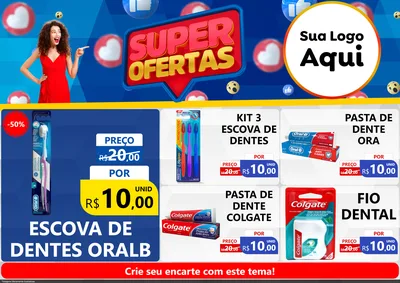 Modelo de Encarte para Encarte A4 Horizontal com o tema Super Ofertas para Higiene Pessoal