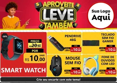Modelo de Encarte para Encarte A4 Horizontal com o tema Aproveite e Leve Também para Informática