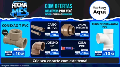 Modelo de TV para TV Horizontal com o tema Fecha Mês para Tubos e conexões