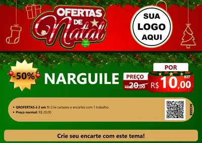 Modelo de Cartaz para Cartaz A4 Horizontal com o tema Ofertas de Natal para Tabacaria