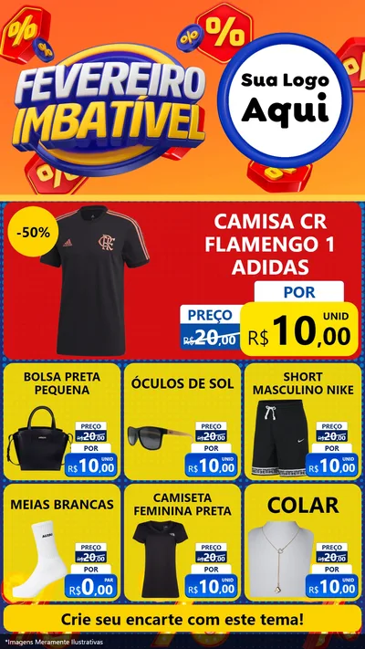 Modelo de Rede Social para Stories com o tema Fevereiro Imbatível para Roupas e acessórios