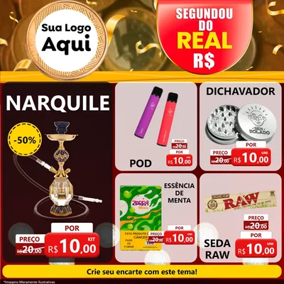 Modelo de Rede Social para Feed Facebook com o tema Segundou do Real para Tabacaria