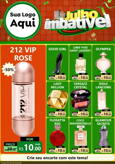 Modelo de Encarte para Encarte A4 Vertical com o tema Julho Imbatível para Perfumes