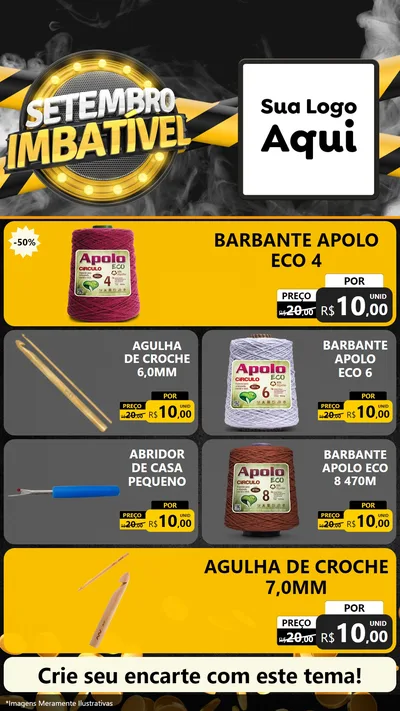Modelo de TV para TV Vertical com o tema Setembro Imbatível para Armarinho e Aviamentos