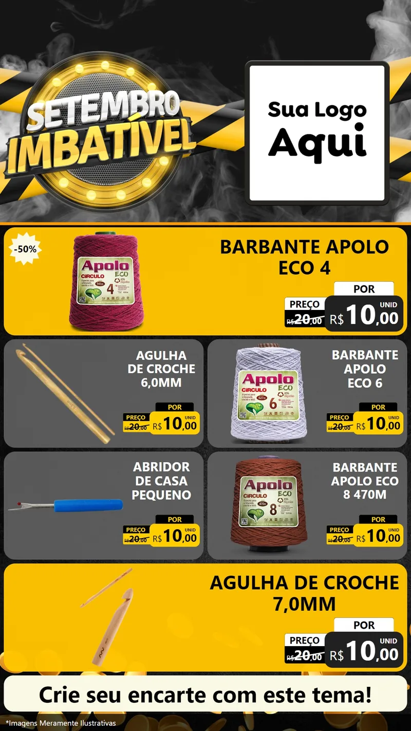 Modelo de TV para TV Vertical com o tema Setembro Imbatível para Armarinho e Aviamentos