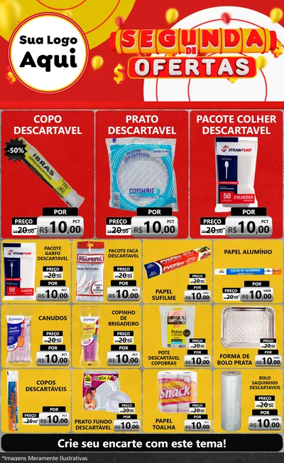 Modelo de Encarte para Encarte Grande com o tema Segunda de Ofertas para Embalagens