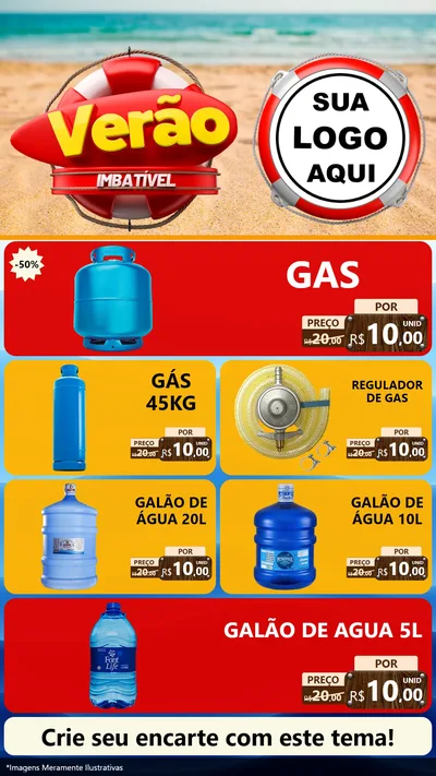 Modelo de TV para TV Vertical com o tema Verão Imbatível para Água e gás