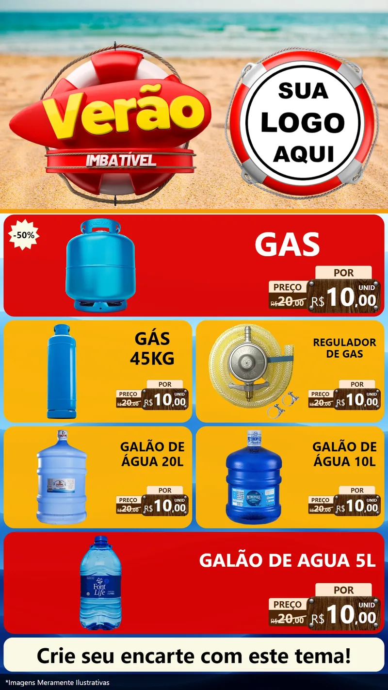 Modelo de TV para TV Vertical com o tema Verão Imbatível para Água e gás